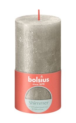 BOLSIUS RUSTIEK STOMPKAARS SHIMMER 130/68 - CHAMPAGNE ()